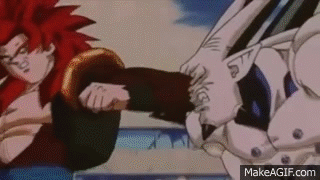 Gogeta Kicks Omega Shenron